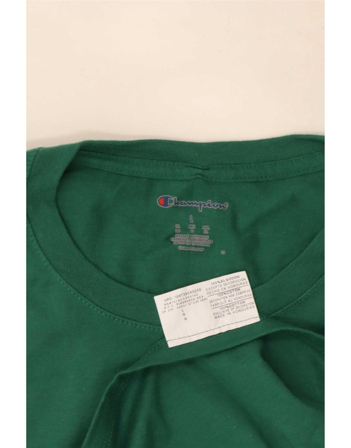 Champion Herre Grafisk T-Shirt Top Stor Grøn Bomuld