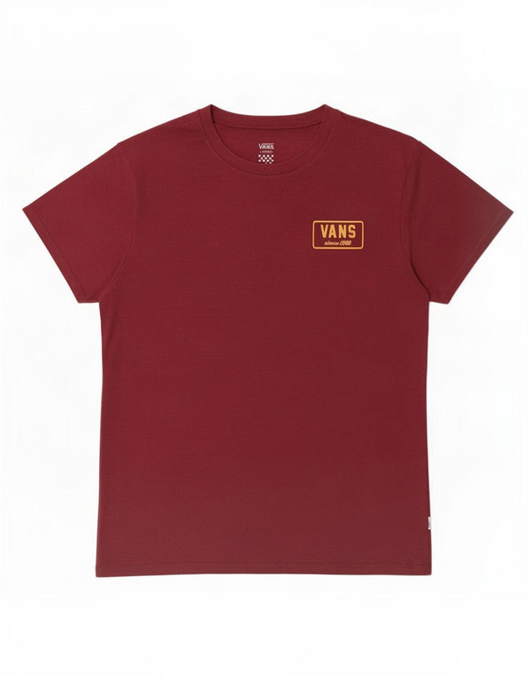 Vans Dame Grafisk T-Shirt Top UK 16 Large Burgundy