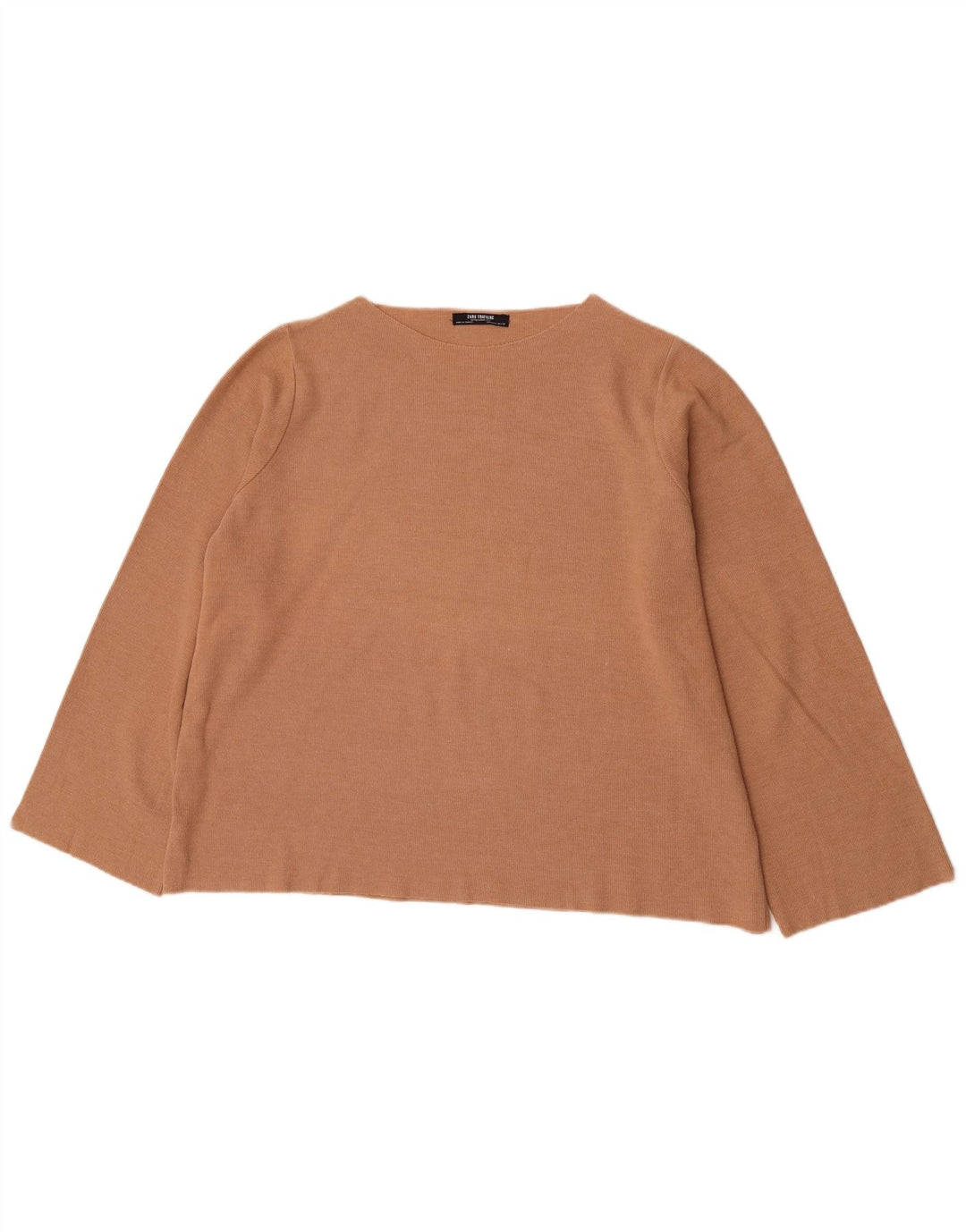 Zara Dame Trafaluc Top Langærmet UK 16 Stor Beige