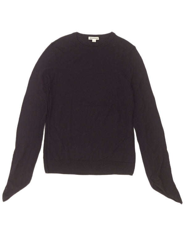 Whistles Womens Crew Neck Jumper Sweater UK 12 Medium Navy Blue Wool