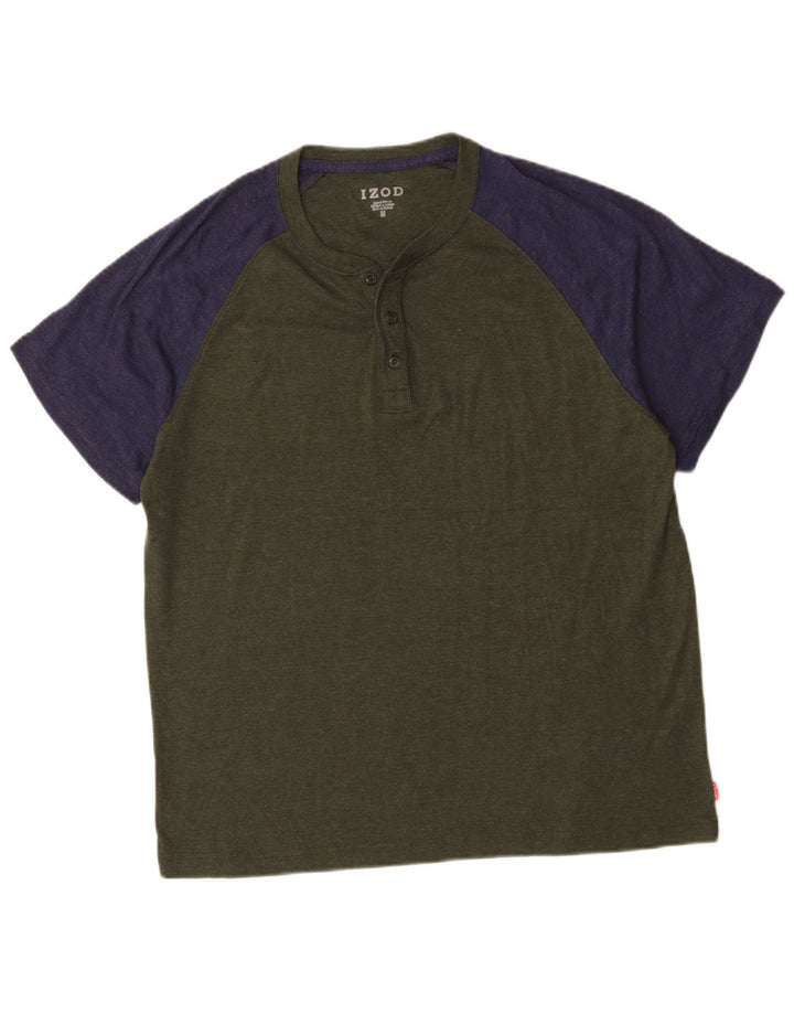 IZOD Herre T-Shirt Top Medium Khaki Colourblock