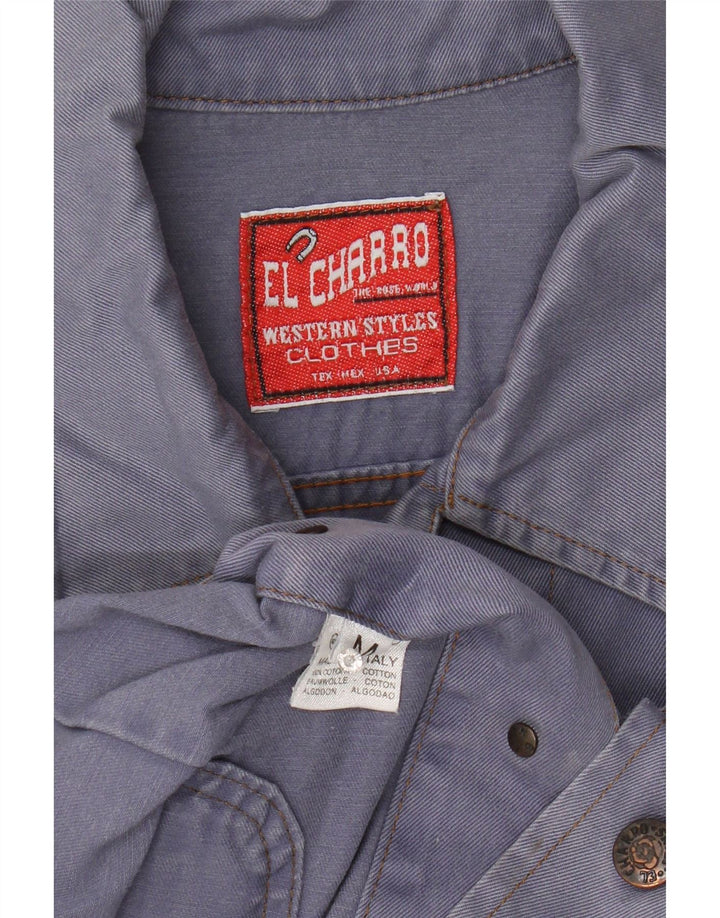 EL CHARRO Womens Crop Oversized denimjakke UK 14 Medium Blue Cotton