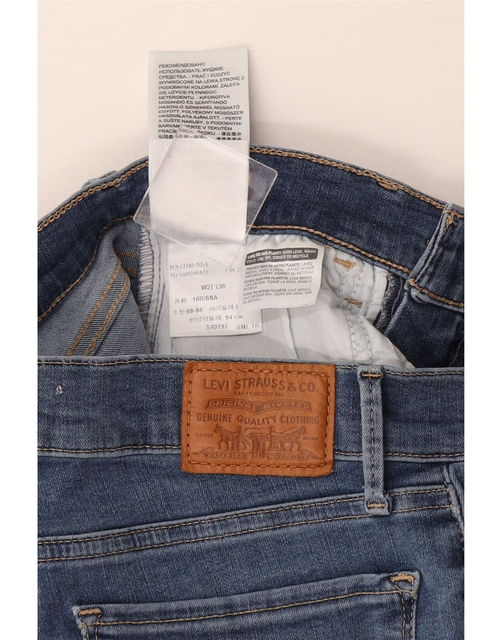 LEVI'S Dame 710 Super Skinny Jeans W27 L30 Blå Bomuld