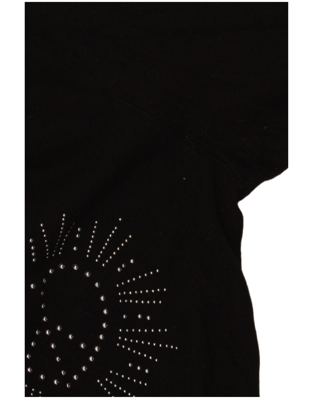 DESIGUAL Dame grafisk V-hals sweater UK 16 Large Sort Syntetisk