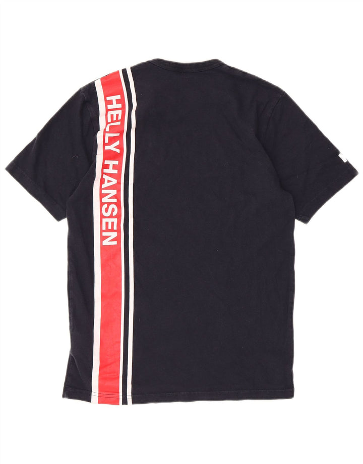 Helly Hansen Herre grafisk T-shirt Top Small Navy Blue Colourblock Bomuld