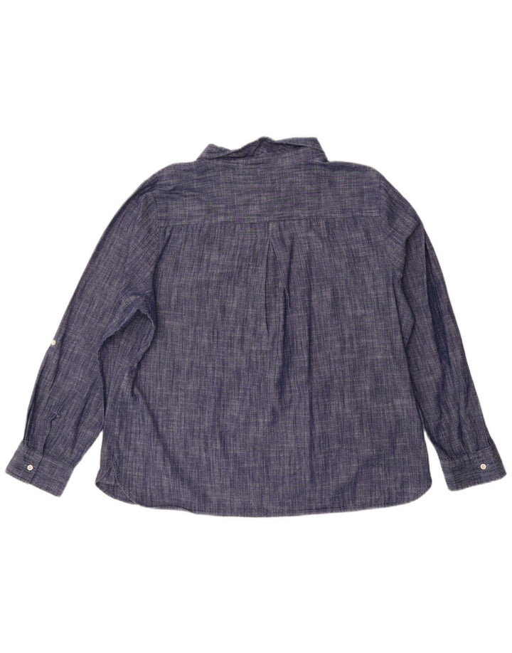 Tommy Hilfiger Dame Pullover Shirt UK 20 2XL Blå Flecked Bomuld