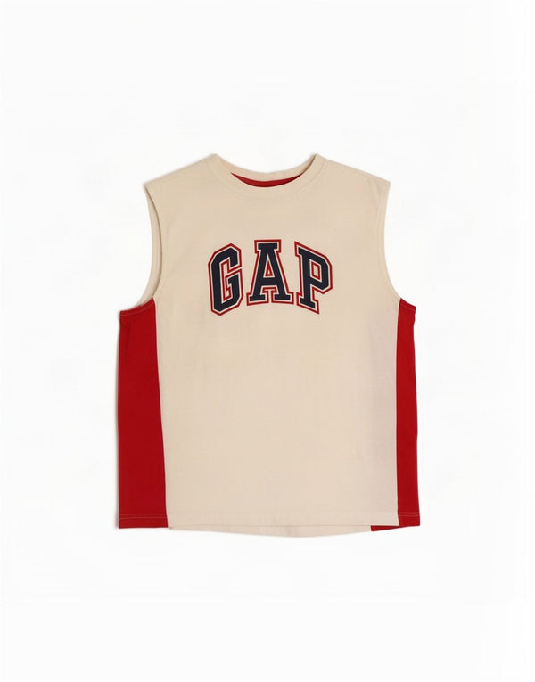 Gap Boys Grafisk Vest Top 9-10 År Stor Hvid Colourblock Bomuld
