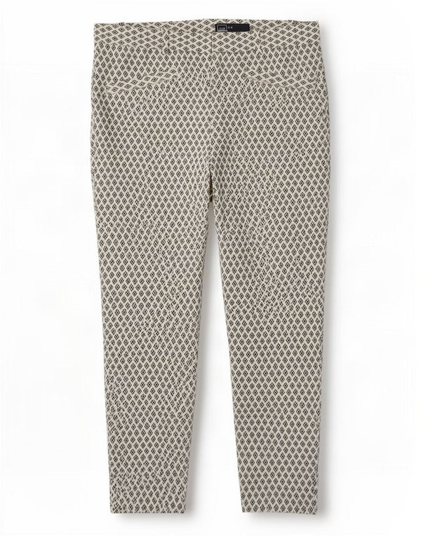 Gap Dame Slim Casual Bukser US 10 Large W32 L26 Hvid Geometrisk Bomuld