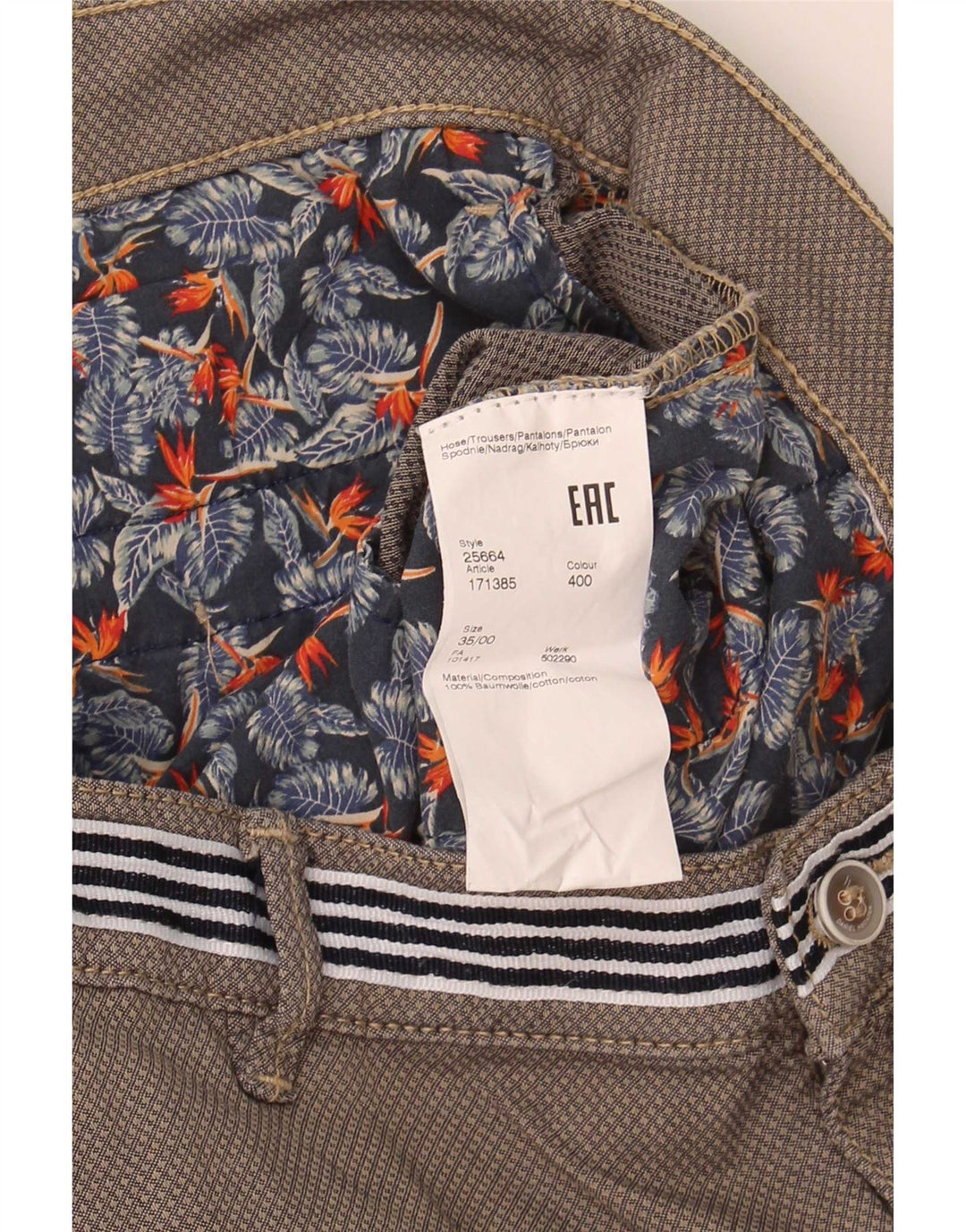 Daniel Hechter Herre Chino Shorts W35 Large Grå Bomuld