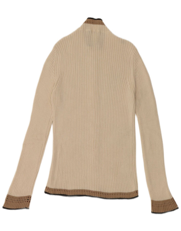 CERRUTI 1881 Dame cardigan sweater UK 12 Medium Off White Bomuld