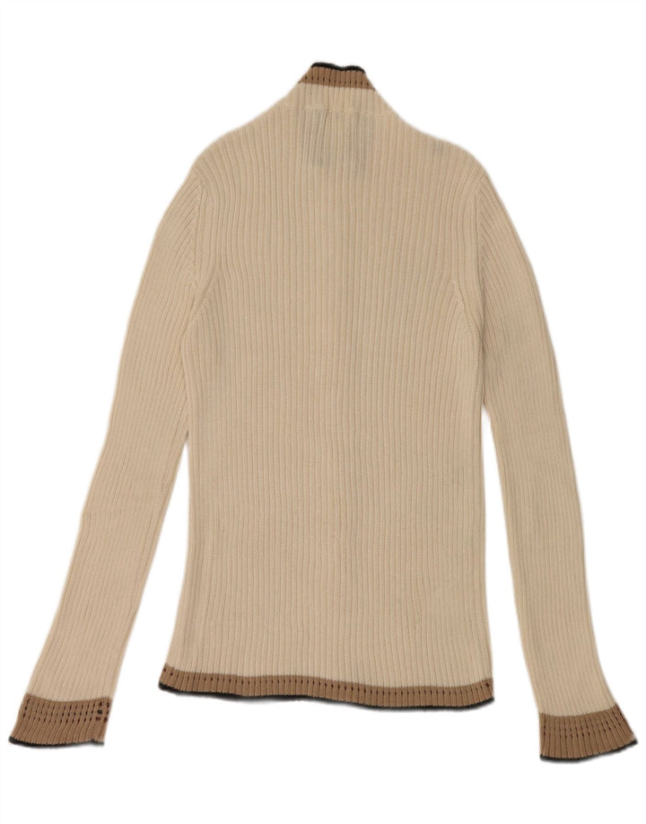 CERRUTI 1881 Dame cardigan sweater UK 12 Medium Off White Bomuld