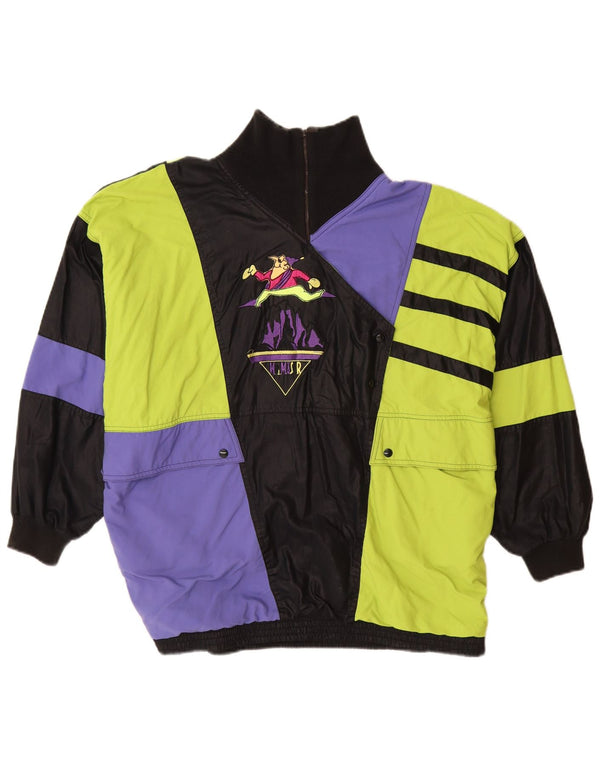 Maser M Dame Grafisk Windbreaker Jacket UK 16 Large Black Colourblock