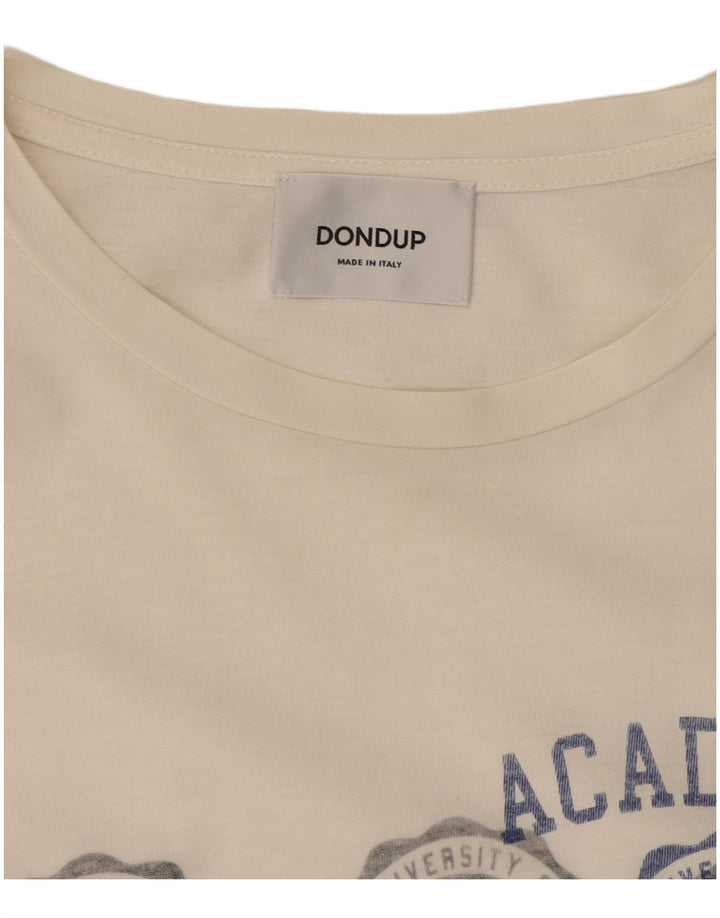Dondup Herre Grafisk T-Shirt Top Medium Hvid