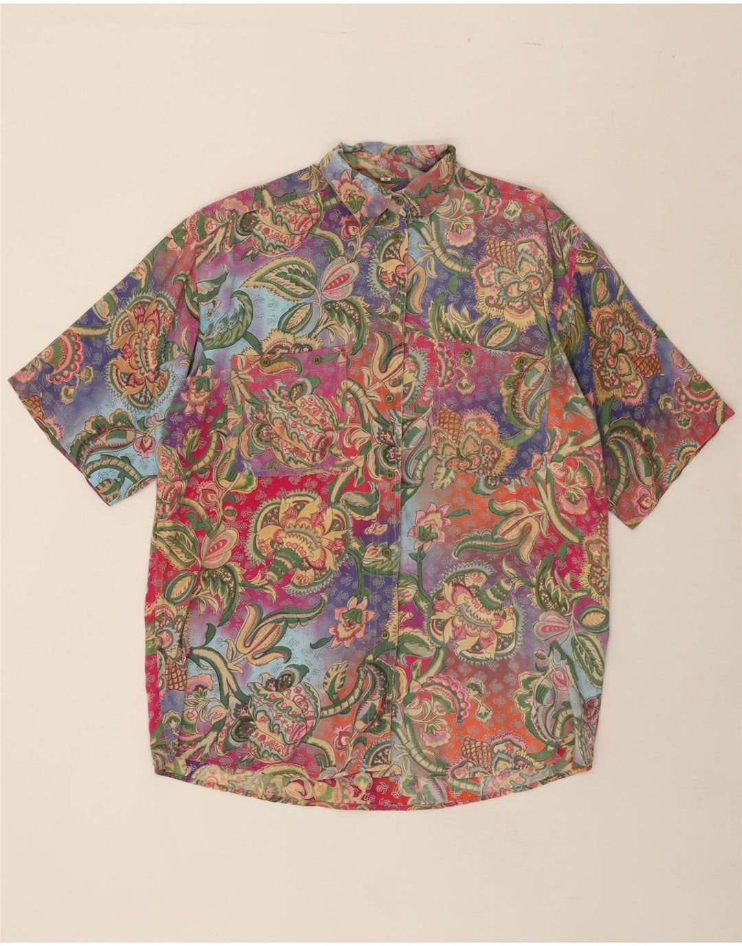 VINTAGE Womens Oversized Shirt Dress UK 14 Medium Multicoloured Paisley Vintage Vintage and Second-Hand Vintage from Messina Hembry 
