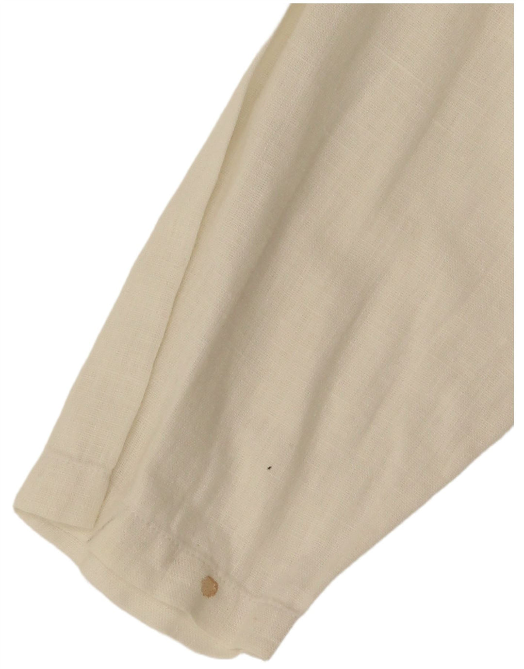 Benetton Womens Crop Shirt Bluse UK 14 Medium Off White