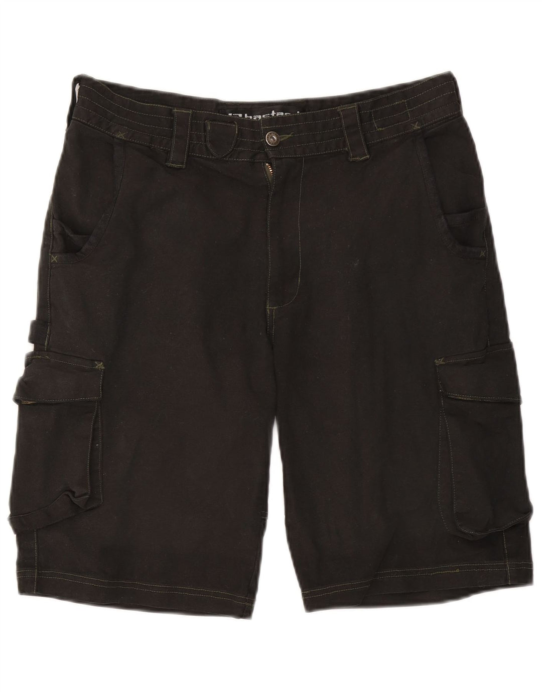 BASTARD Herre Cargo Shorts W32 Medium Sort Bomuld
