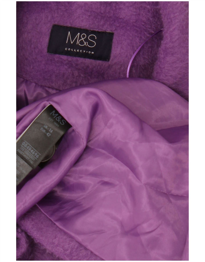Marks & Spencer Dameoverfrakke UK 14 Large Purple Polyester