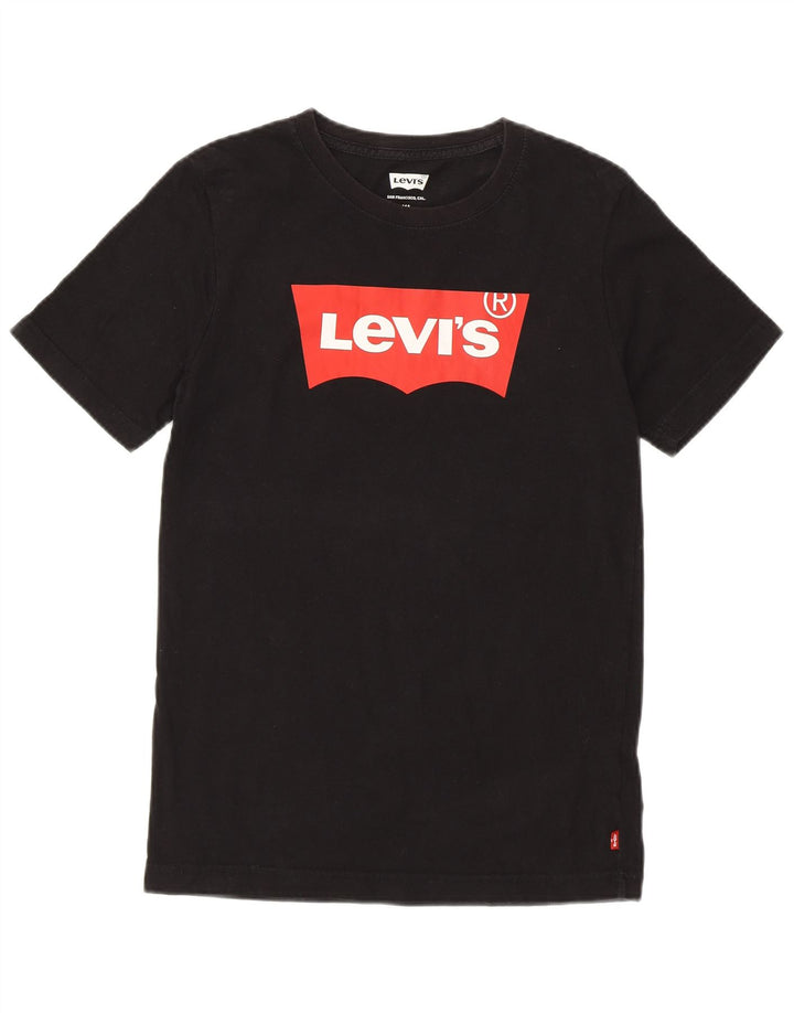LEVI'S Boys Graphic T-Shirt Top 13-14 Years Black Cotton Classic