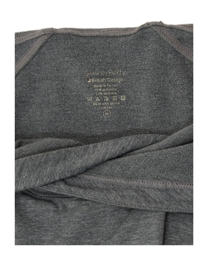 Sweaty Betty Dame Hoodie Jumper UK 14 Medium Grey Flecked Polyester