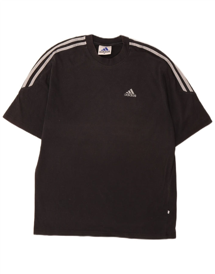 Adidas Herre T-Shirt Top Medium Sort Bomuld