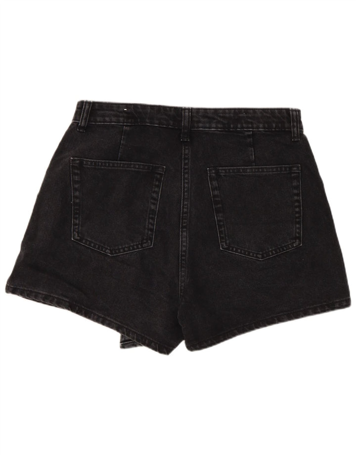 Zara denimshorts med høj talje til kvinder Medium W28 Sort bomuld