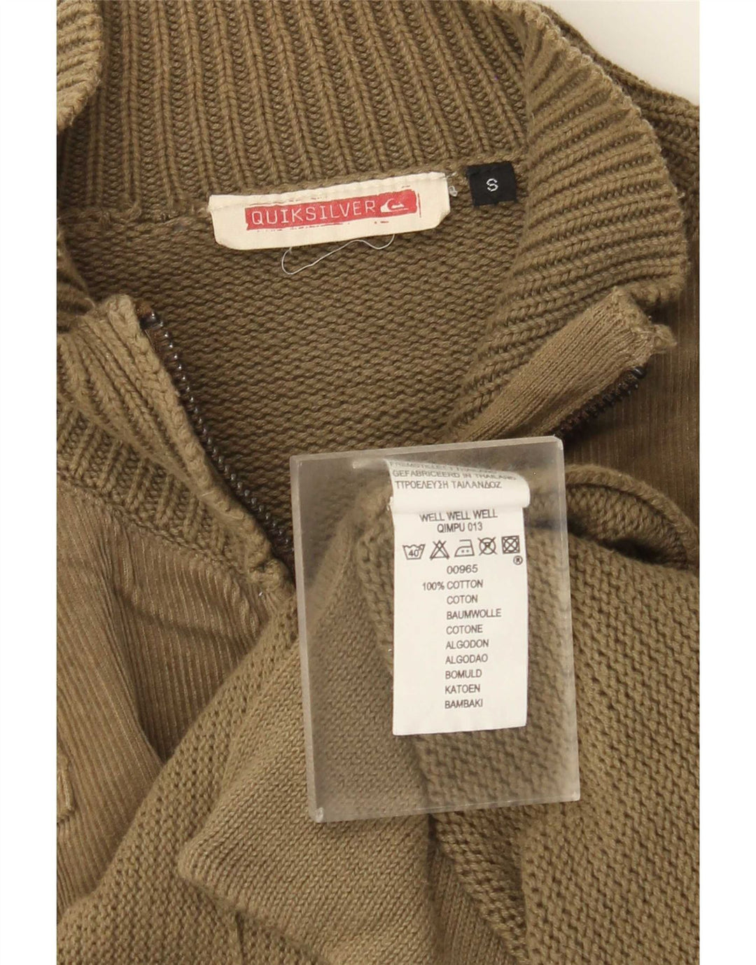 Quiksilver Cardigan Sweater til mænd Lille Khaki Bomuld
