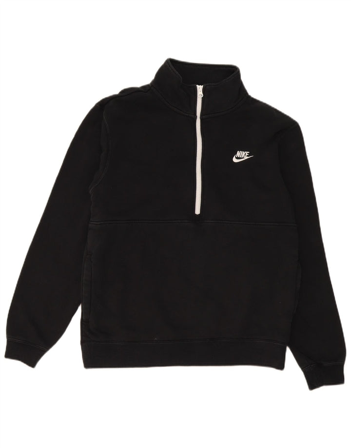 Nike Sweatshirt med lynlås til mænd mellem sort bomuld