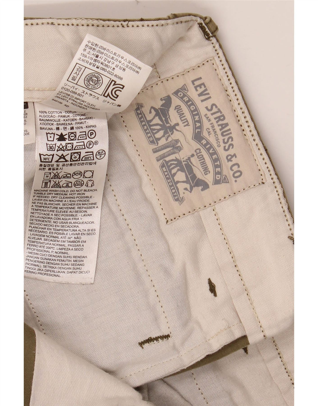 LEVI'S Slim Chino-bukser til mænd W32 L32 Khaki Bomuld