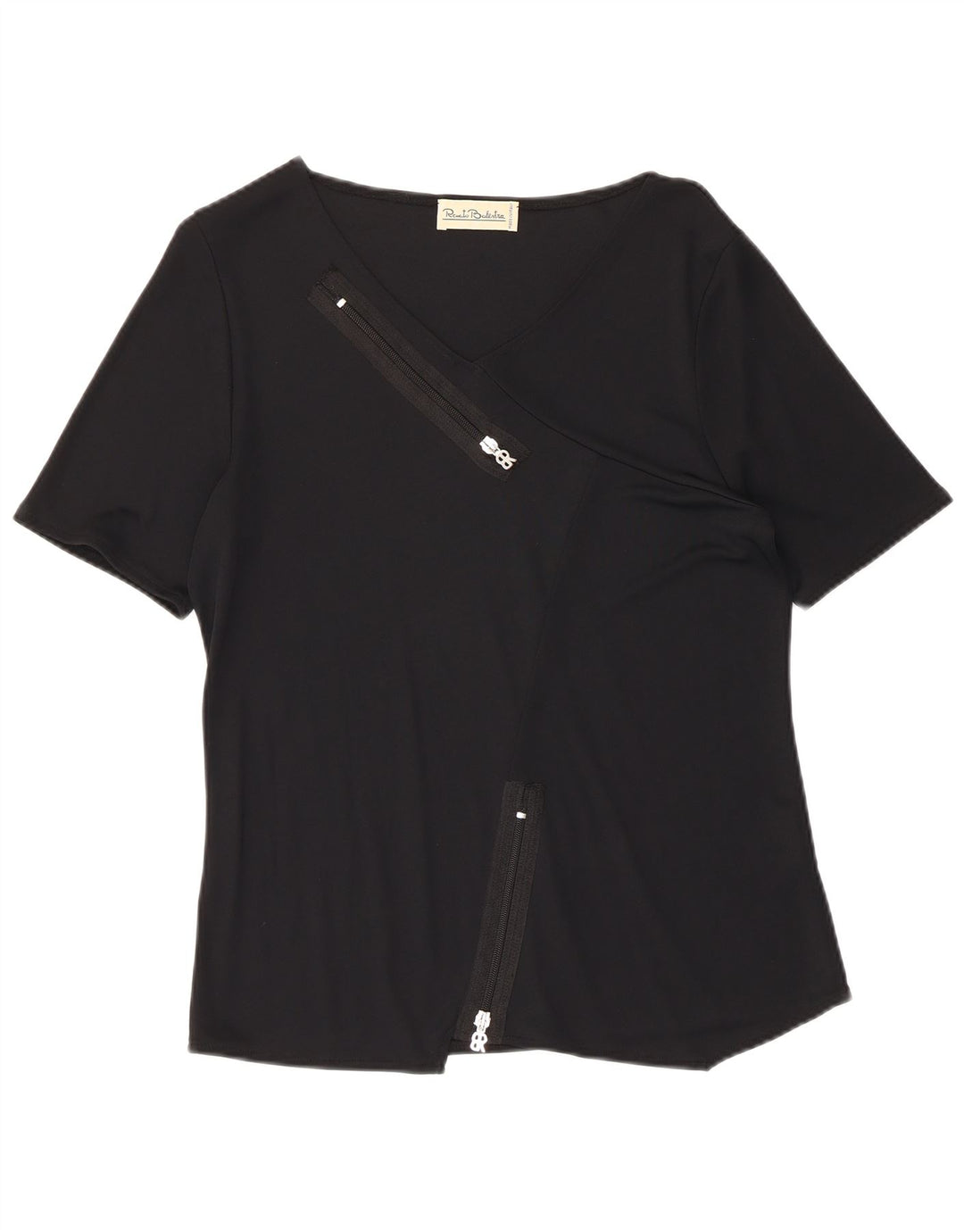 Renato Balestra Dame T-Shirt Top IT 42 Medium Sort Viscose