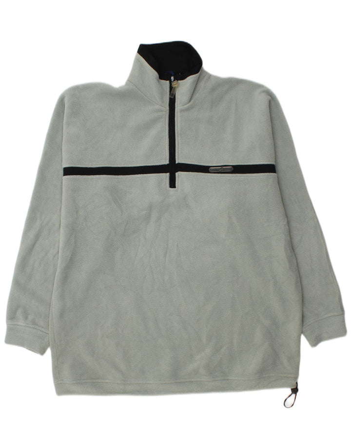 Asics Fleece Jumper med lynlås til mænd, stor grøn farveblok