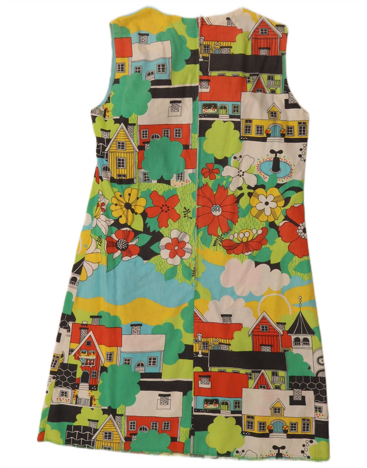 VINTAGE Womens Basic Dress IT 42 Medium Multicolored Floral Novelty