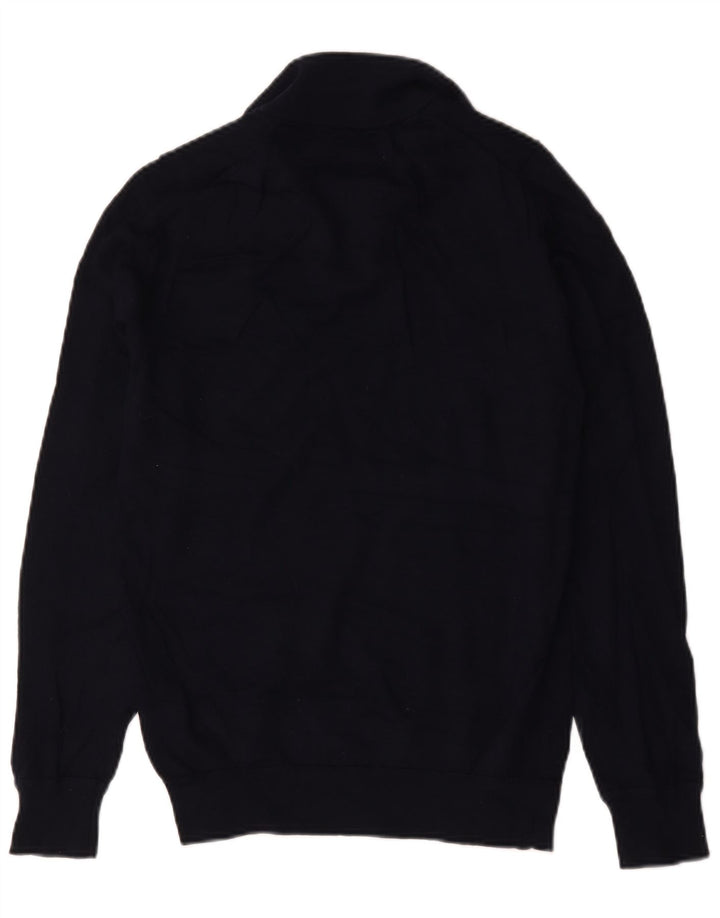 Marks & Spencer Herre sweater med lynlåshals lille marineblå merinould