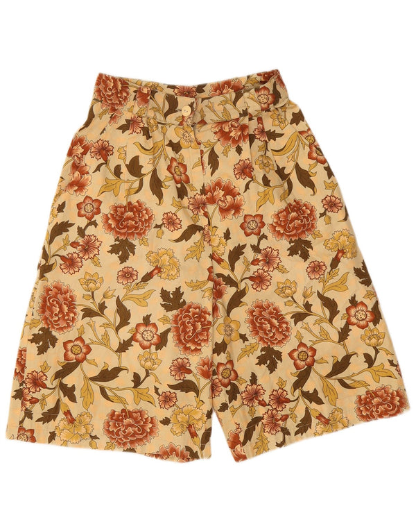 Vintage kvinders højtaljede chinoshorts IT 42 Medium W26 Beige Floral