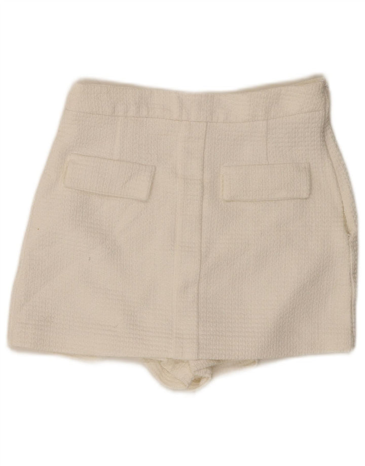 Zara Casual Shorts til kvinder Medium W28 Hvid Bomuld