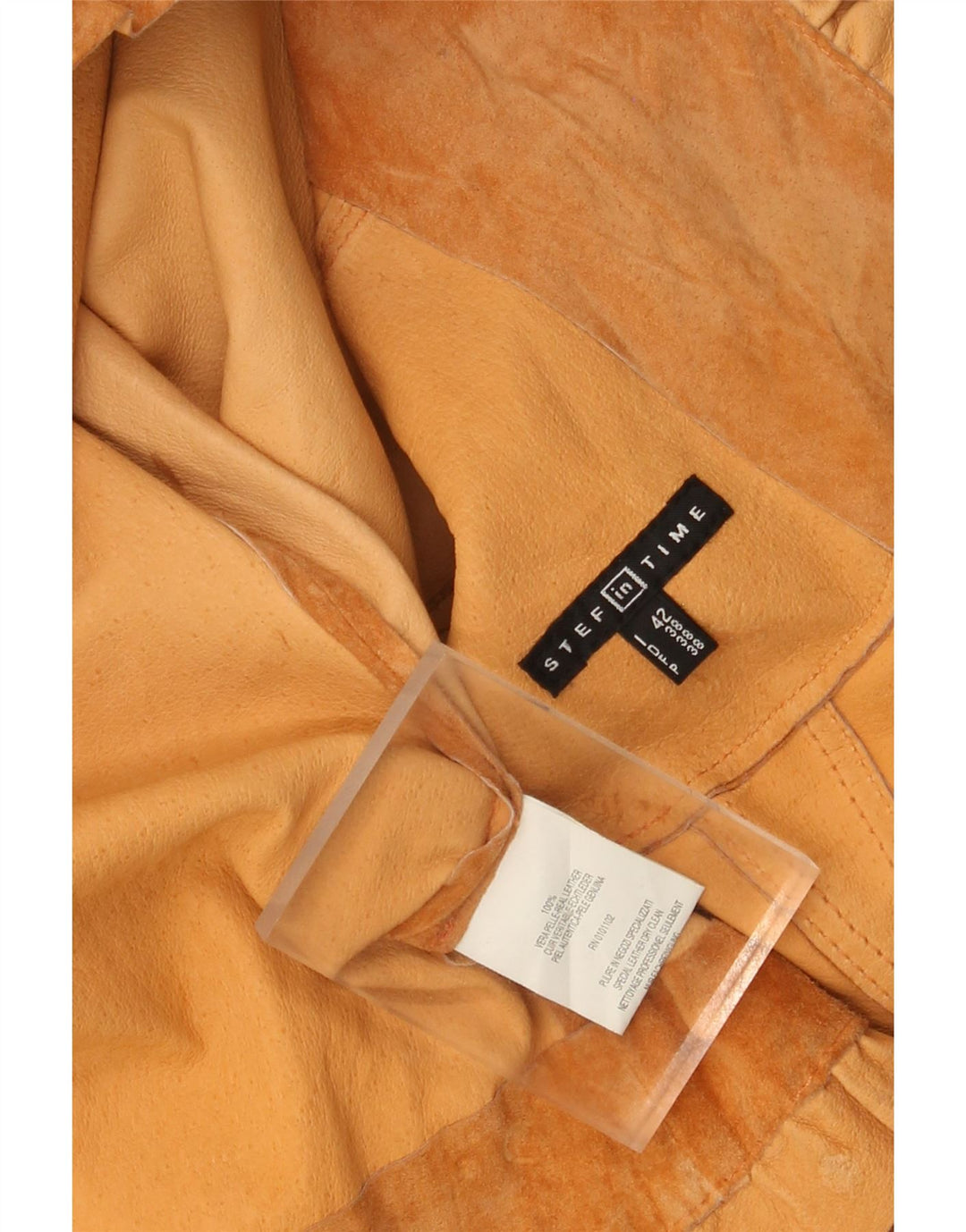 Stef In Time Dame Ruskindsjakke IT 42 Medium Beige Læder