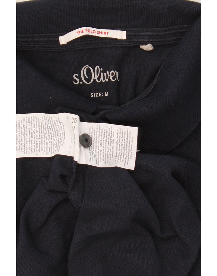 S.OLIVER Mens Polo Shirt Medium Navy Blue Cotton Vintage S.Oliver and Second-Hand S.Oliver from Messina Hembry 