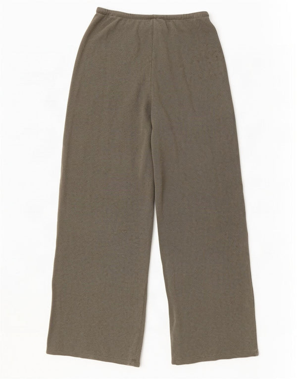 Zara Womens Wide Leg Træningsdragt Bukser UK 8 Small Khaki Cotton