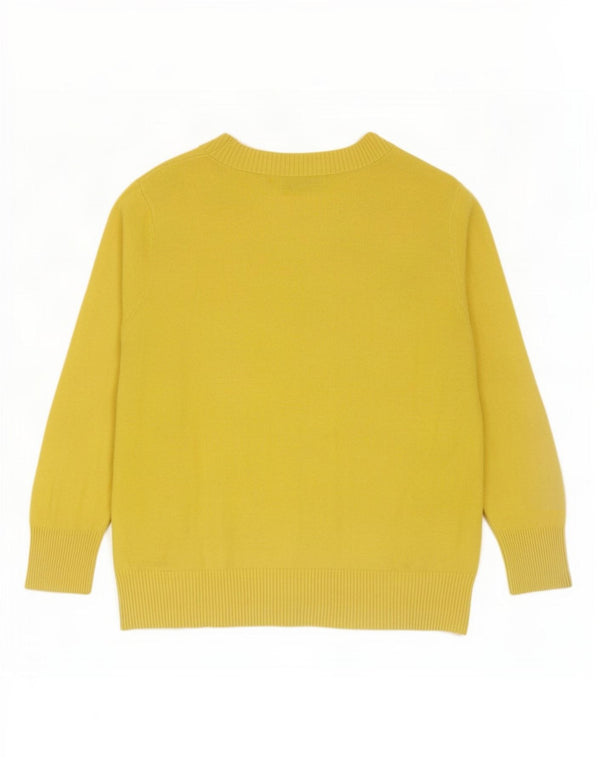 Oasis Womens Crop 3/4-ærmet cardigantrøje UK 12 Medium Gul Bomuld
