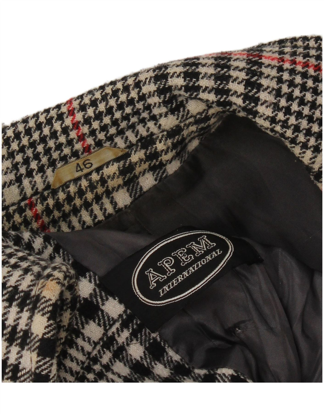 Vintage dobbeltradet trenchcoat til kvinder IT 46, stor grå ternet