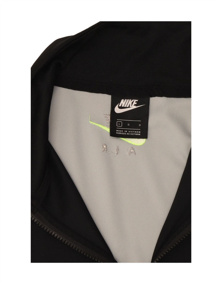 NIKE grafisk sweatshirt med lynlås til mænd, stor grå farveblok