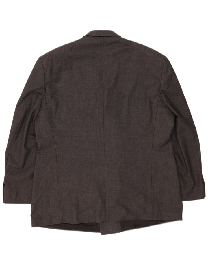 Marks & Spencer Herre Double Breasted Blazer Jacket UK 46 XL Grå Ny Uld