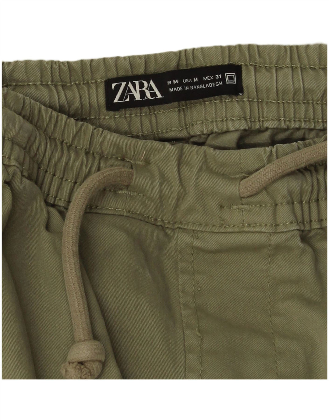 Zara Herre Joggers Cargo Bukser Medium W31 L26 Grøn Bomuld