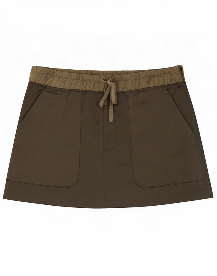 Zara Dame Mini-nederdel Medium W28 Khaki Polyester