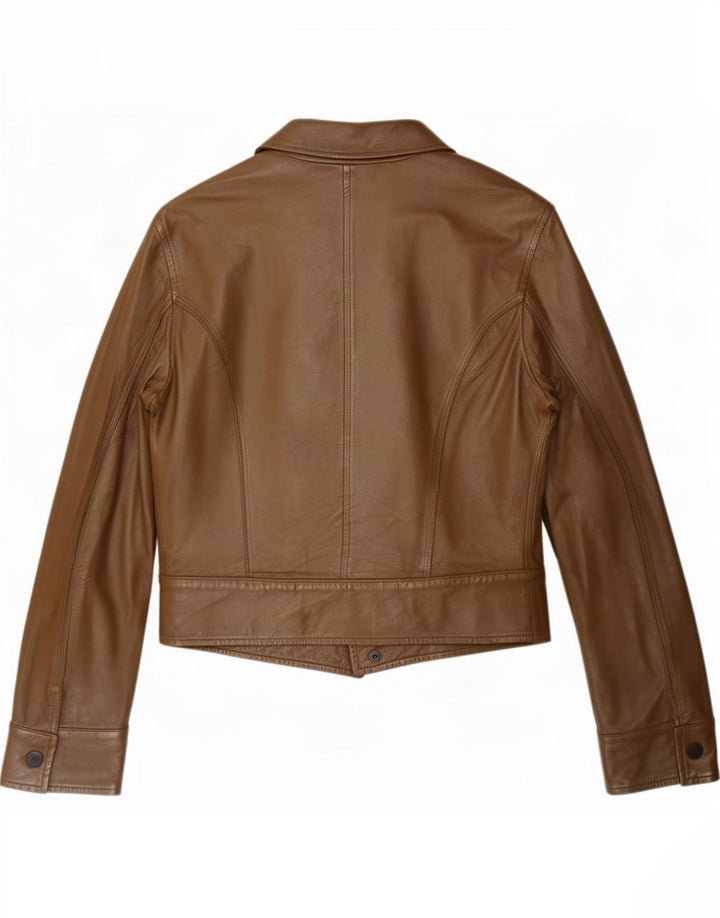 MONTANA Dame Læderjakke IT 44 Medium Brun