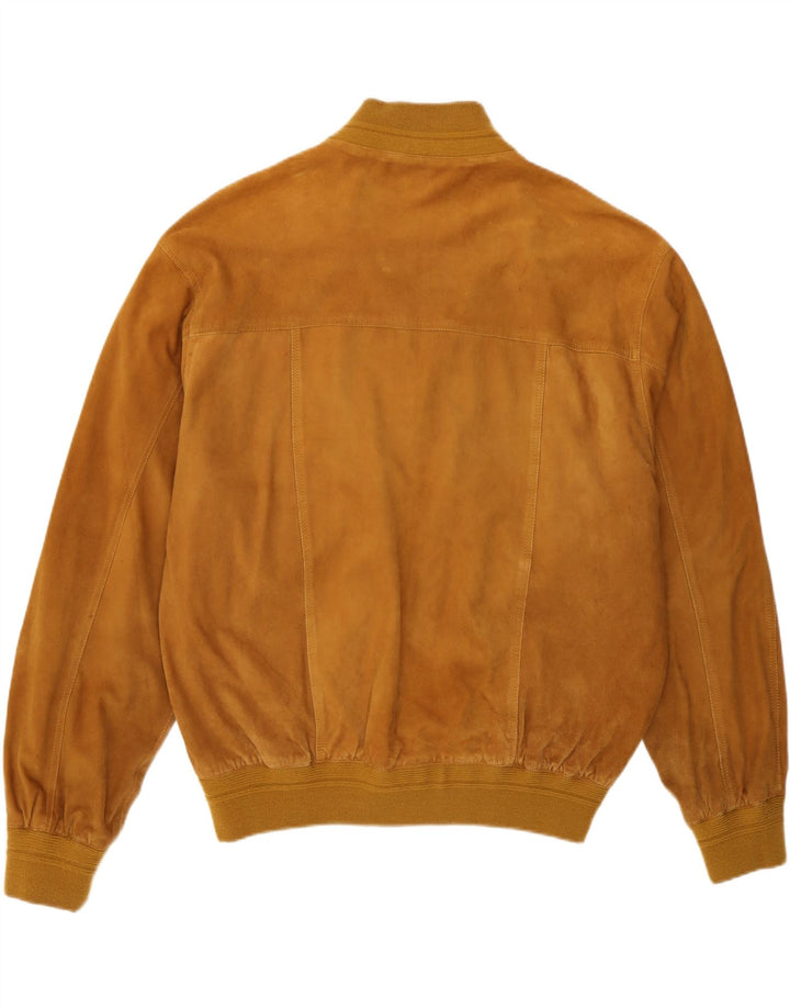 Vintage herre ruskind bomberjakke IT 52 XL beige læder