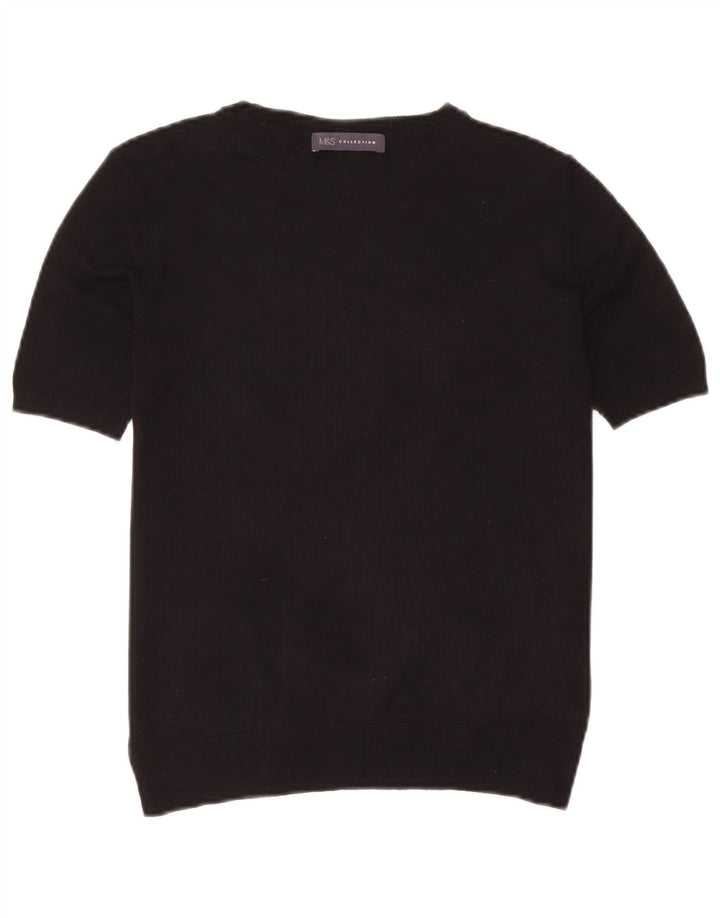 Marks & Spencer Damebluse Top UK 10 Small Black Viscose
