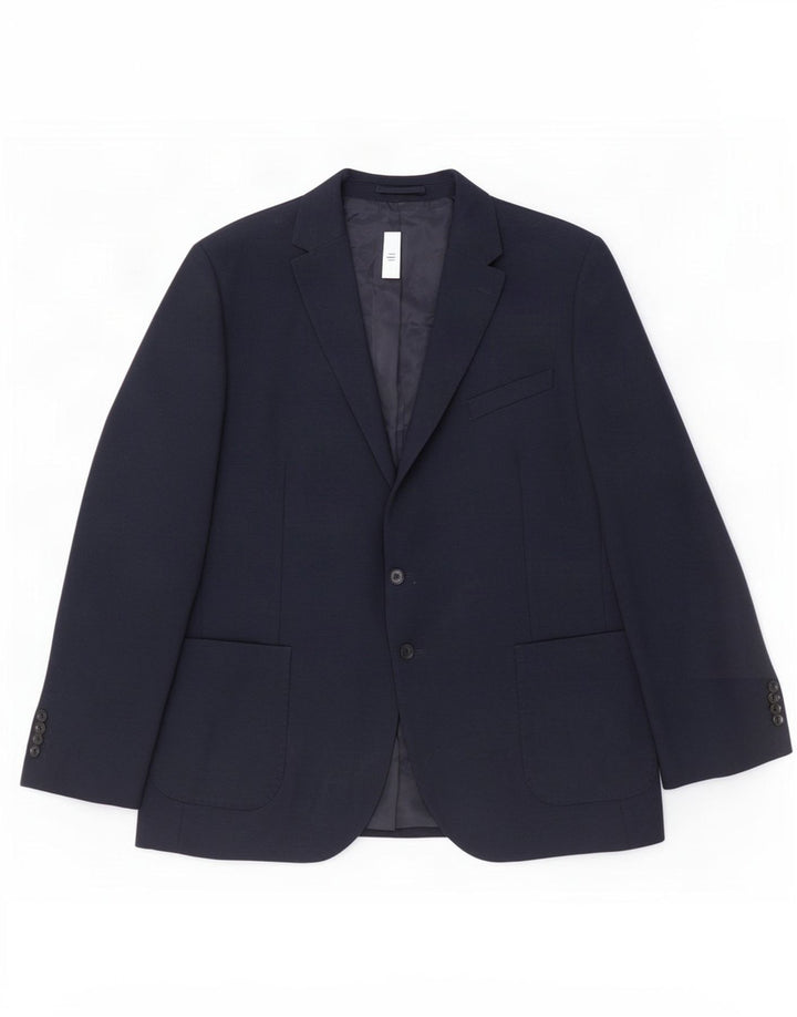 Marks & Spencer Herre 2-knaps blazerjakke UK 48 4XL marineblå polyamid