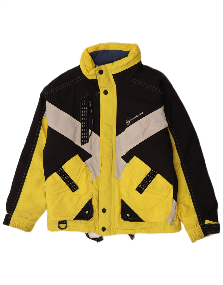 Sergio Tacchini Skijakke med hætte til mænd UK 36 Small Yellow Colourblock