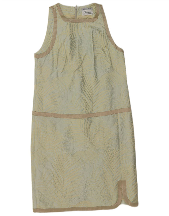 MAX MARA Womens Abstract Pattern Sheath Dress IT 42 Medium Yellow