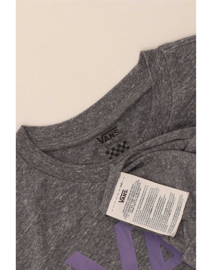 Vans Dame Grafisk T-Shirt Top UK 10 Lille Grå Polyester